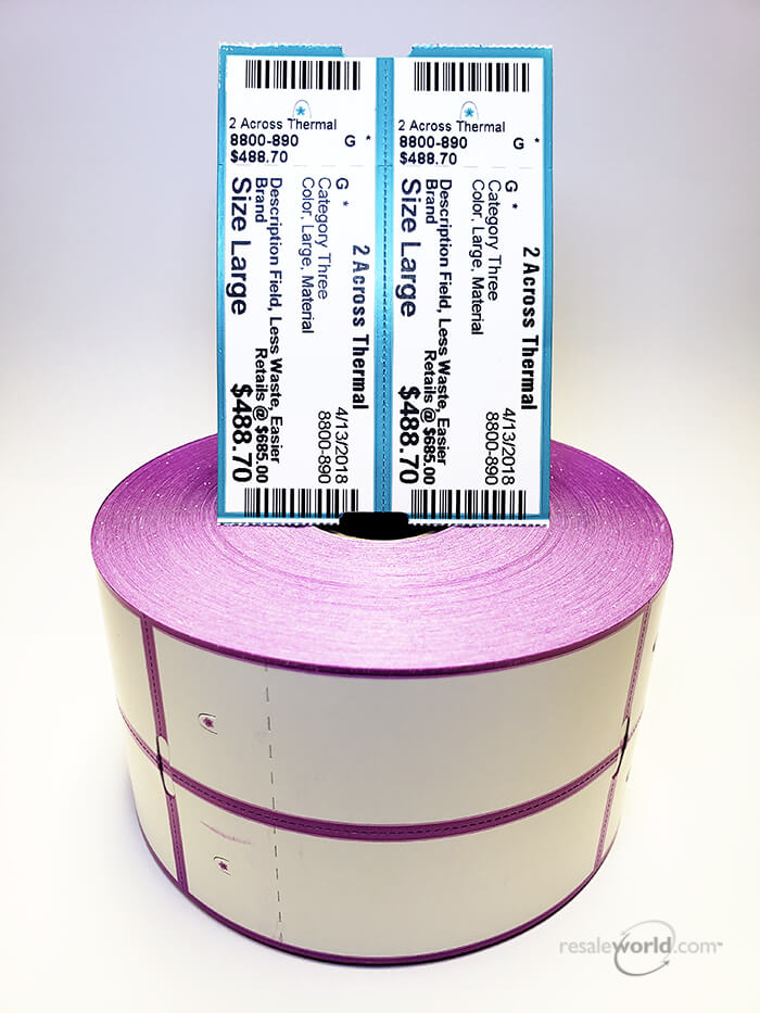 2-Across Thermal Tags for Consignment Shops | Resaleworld