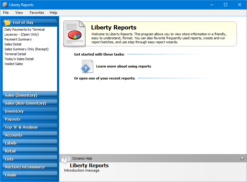l4c-reports Liberty reports module screen