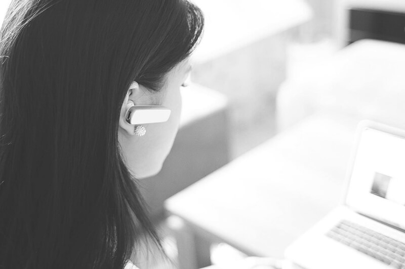 Female call center representative