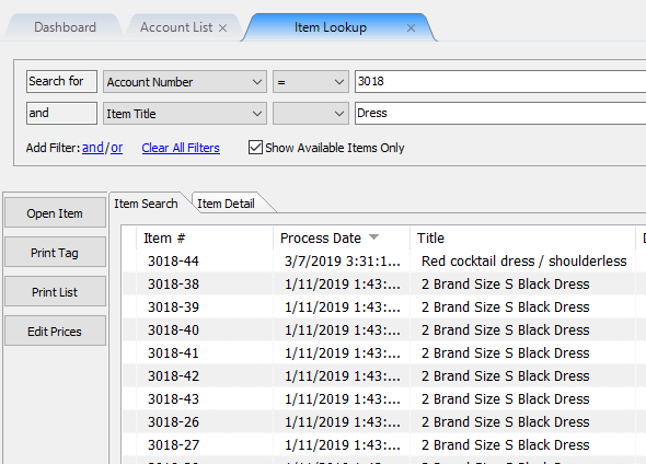 Liberty Software Item Lookup